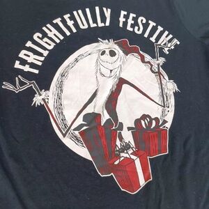 Disney Kid Sz 6/7 Black Nightmare Before Christmas T-Shirt